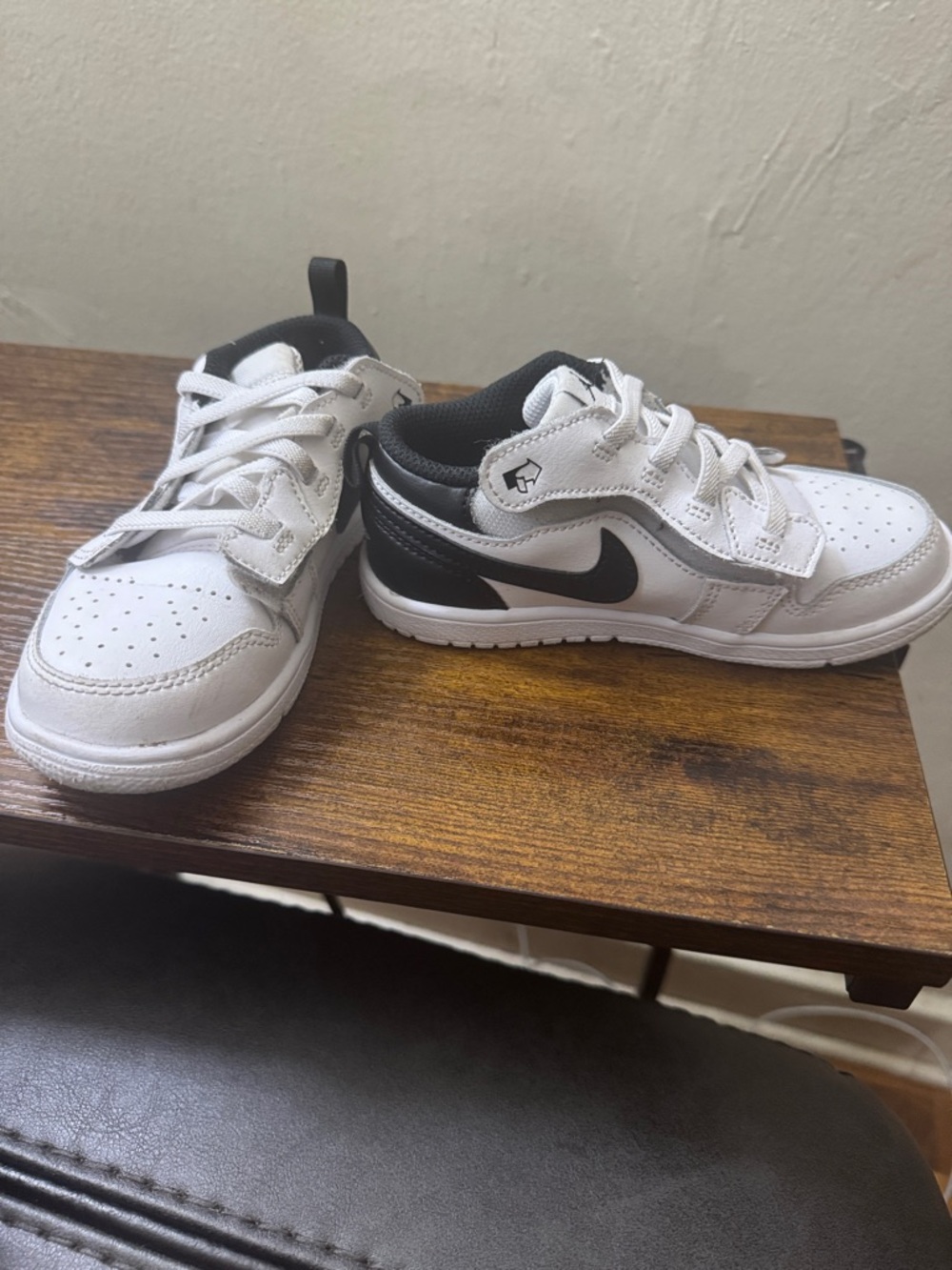 Jordan Kids White and Black Low-Top Sneakers